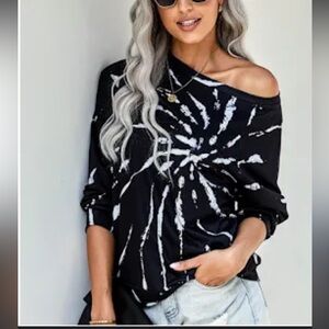 Women’s tie dyed print women’s long sleeve top